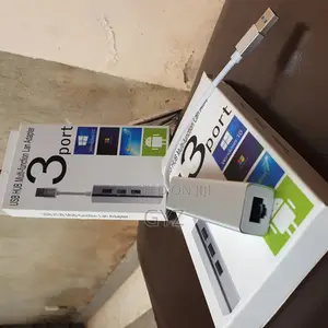USB Hub 3.0 , 3 USB Port and Gigabit Lan Adapter