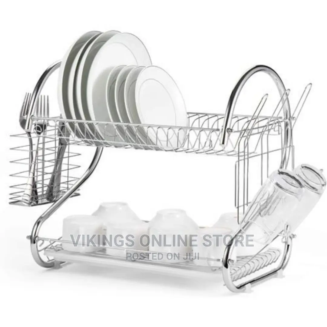 2 Tier Dish Drainer - Silver