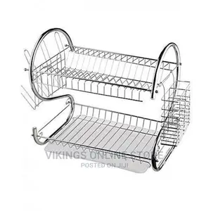 2 Layers Metallic Dish Rack.