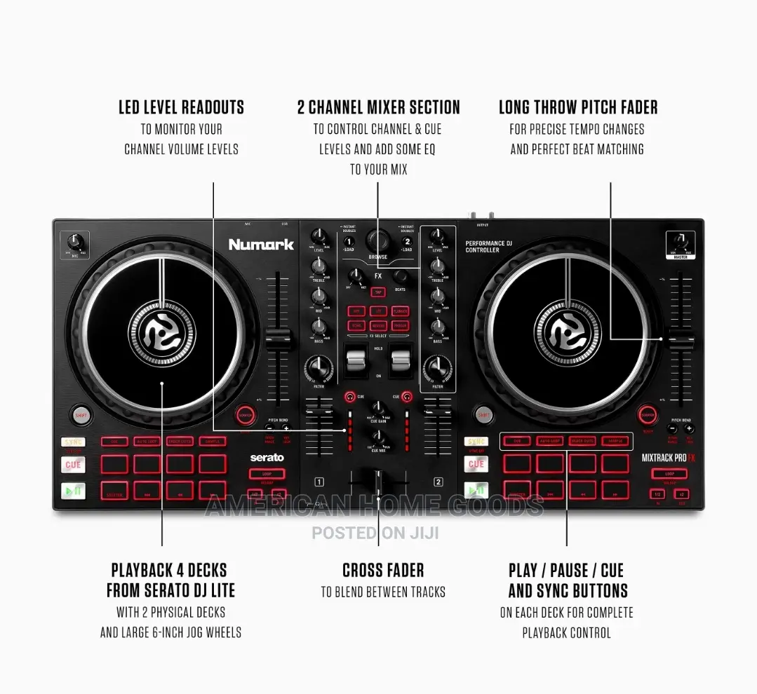 Numark Mixtrack Pro FX – 2 Deck DJ Controller for Serato DJ