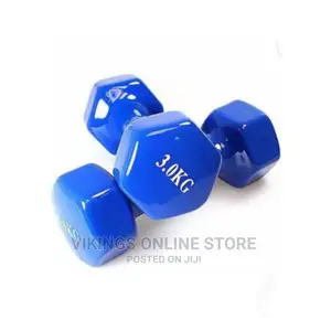 Pair of 3kg Vinyl Dumbbells Gym Weight Lifter