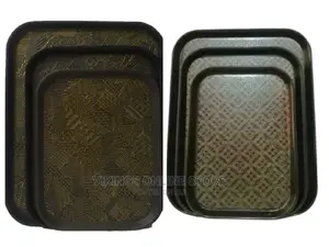 3 Piece Non Slide Rubber Serving Trays