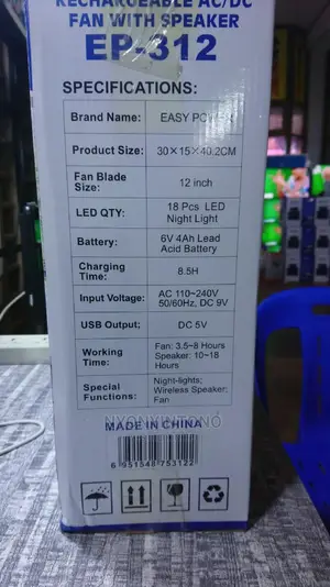 Rechargeable Fan, Bluetoothspeaker, Lamp With Solarpanel