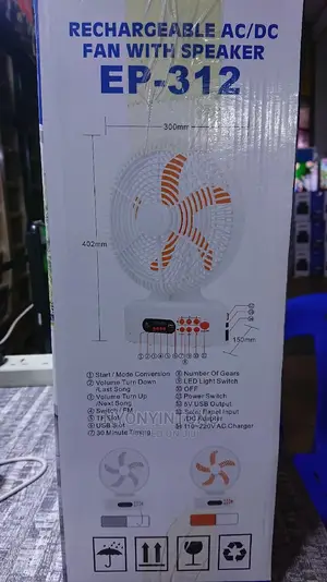 Rechargeable Fan, Bluetoothspeaker, Lamp With Solarpanel