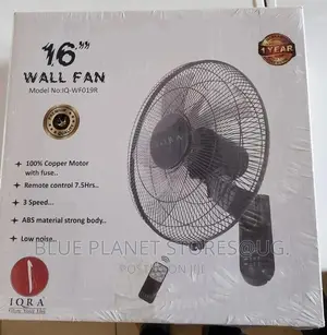 IQRA "16" Wall Fans With Remote || 50w || IQ-WF019R