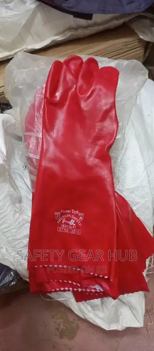 Red Rubber Pvc Gloves