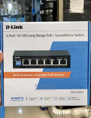 D-Link 6-Port 10/100 Long Range Poe+ Switch - 60 W Poe