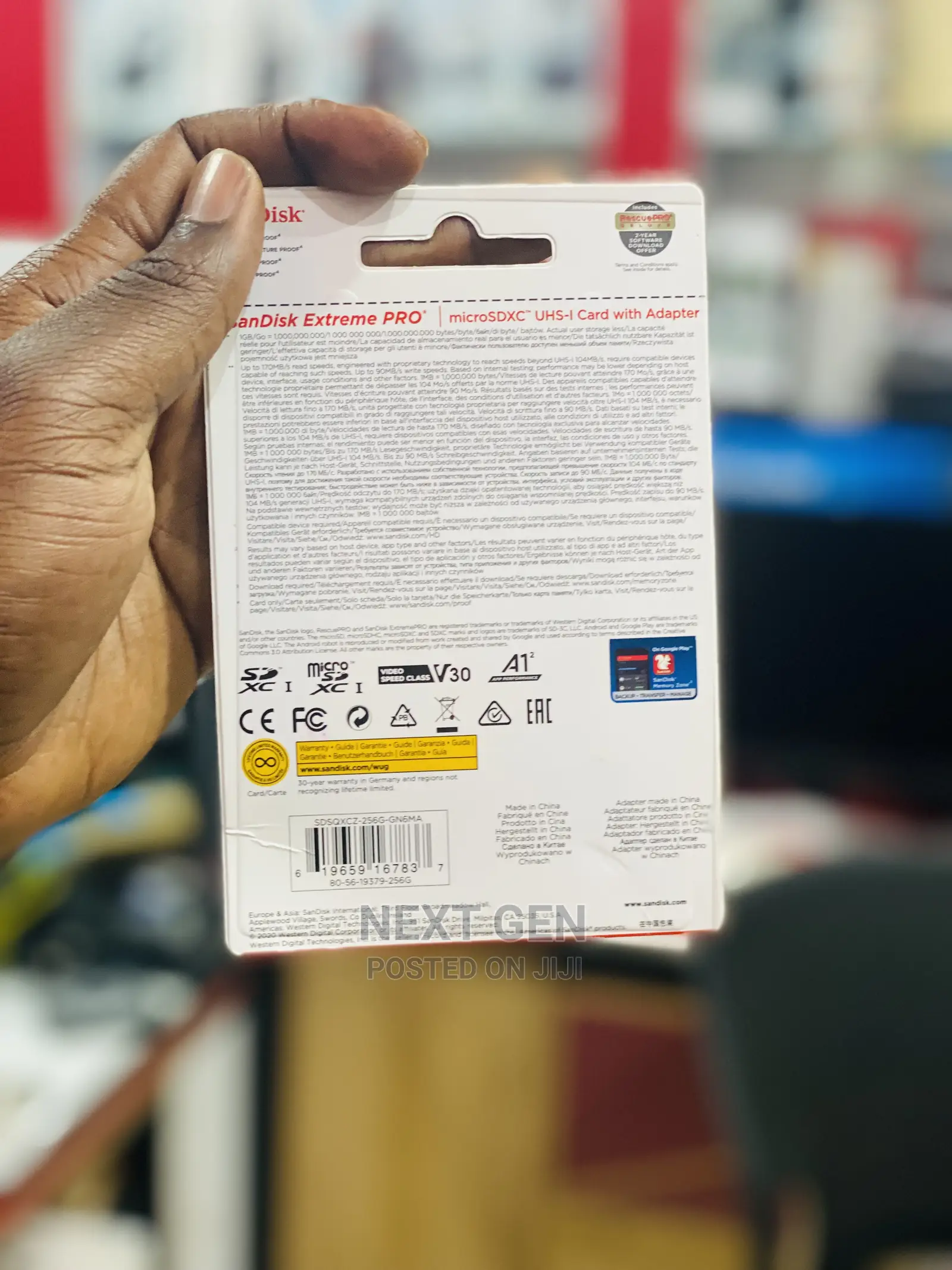 Sandisk Extreme Pro 256 Gb Microsdxc Memory Card +Sd Adapter