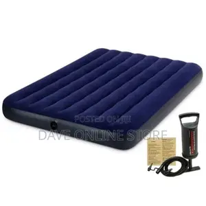Intex Inflatable Classic Downy Airbed + Free Manual Pump -
