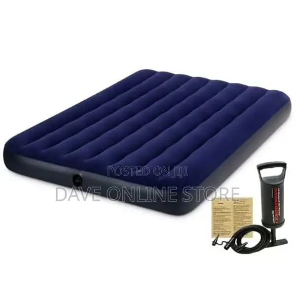 Intex Inflatable Classic Downy Airbed + Free Manual Pump -