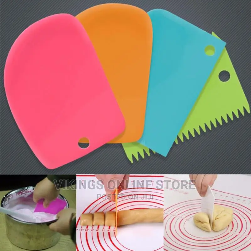 3pcs/Set Plastic Dough Knife Icing Fondant Scraper