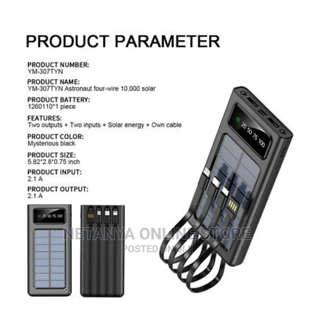 Portable 20000mah Solar Power Bank