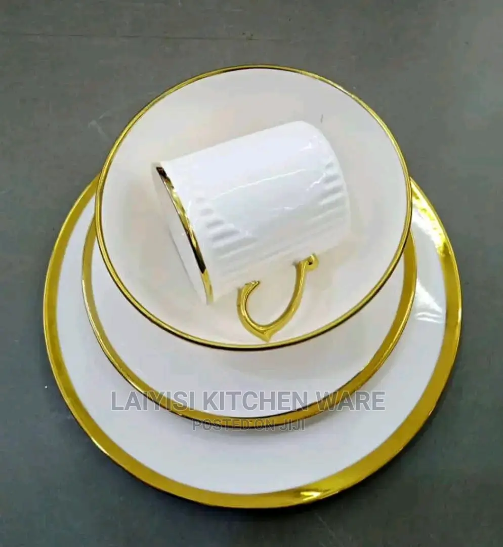 24pieces Unique Dinner Set Gold Line