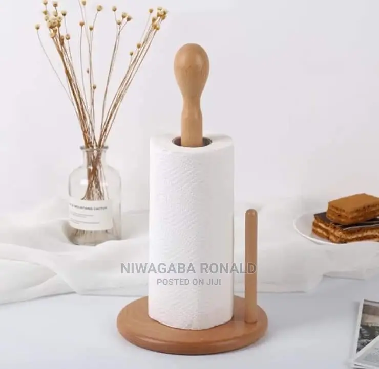 Vertical Wooden Paper Towel Holder