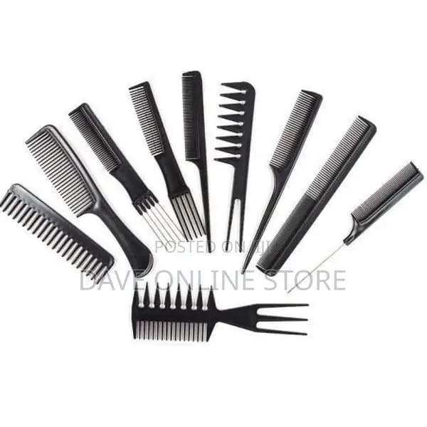 Professional Styling Hair Comb Set - 10 Pieces