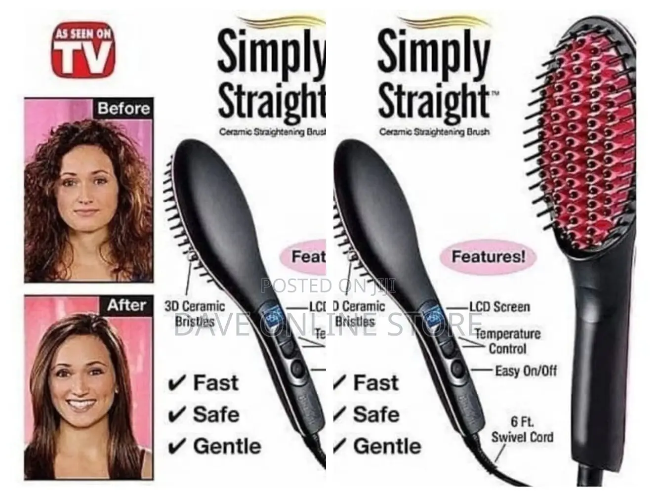 Fast Ceramic Hair Straightening Brush