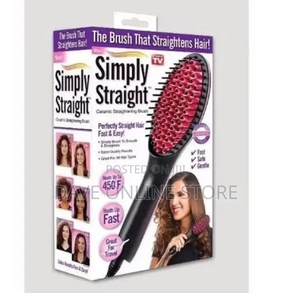 Simple Hair Straightener Brush 2 in 1