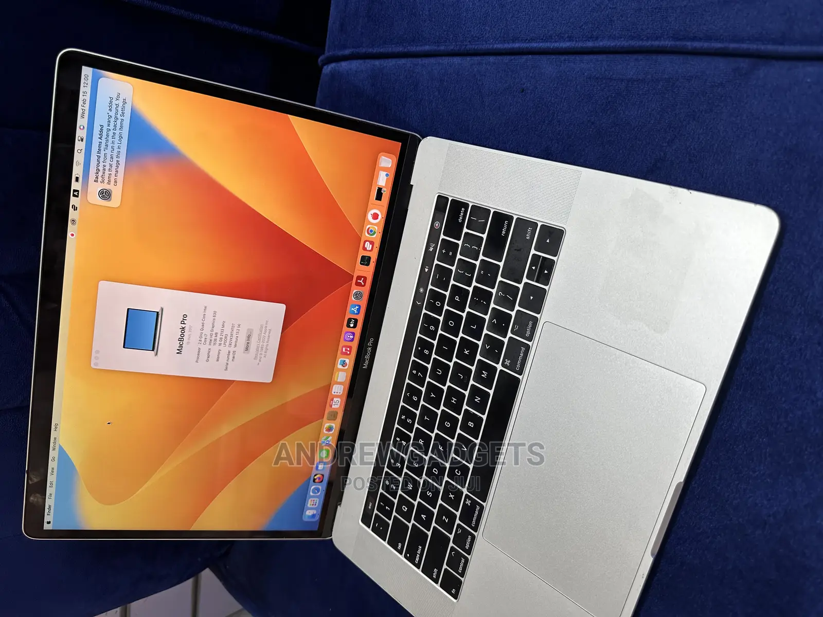 Laptop Apple MacBook Pro 2017 16GB Intel Core I7 SSD 256GB