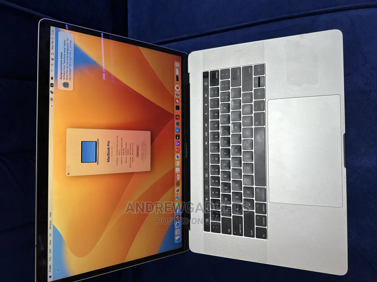Laptop Apple MacBook Pro 2017 16GB Intel Core I7 SSD 256GB