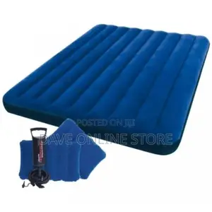 Intex Inflatable Camping Air Bed + 2 Pillows + Pump