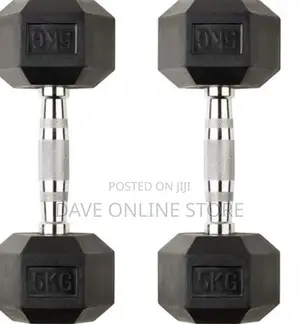 Hex Black Dumbbells - 5kg