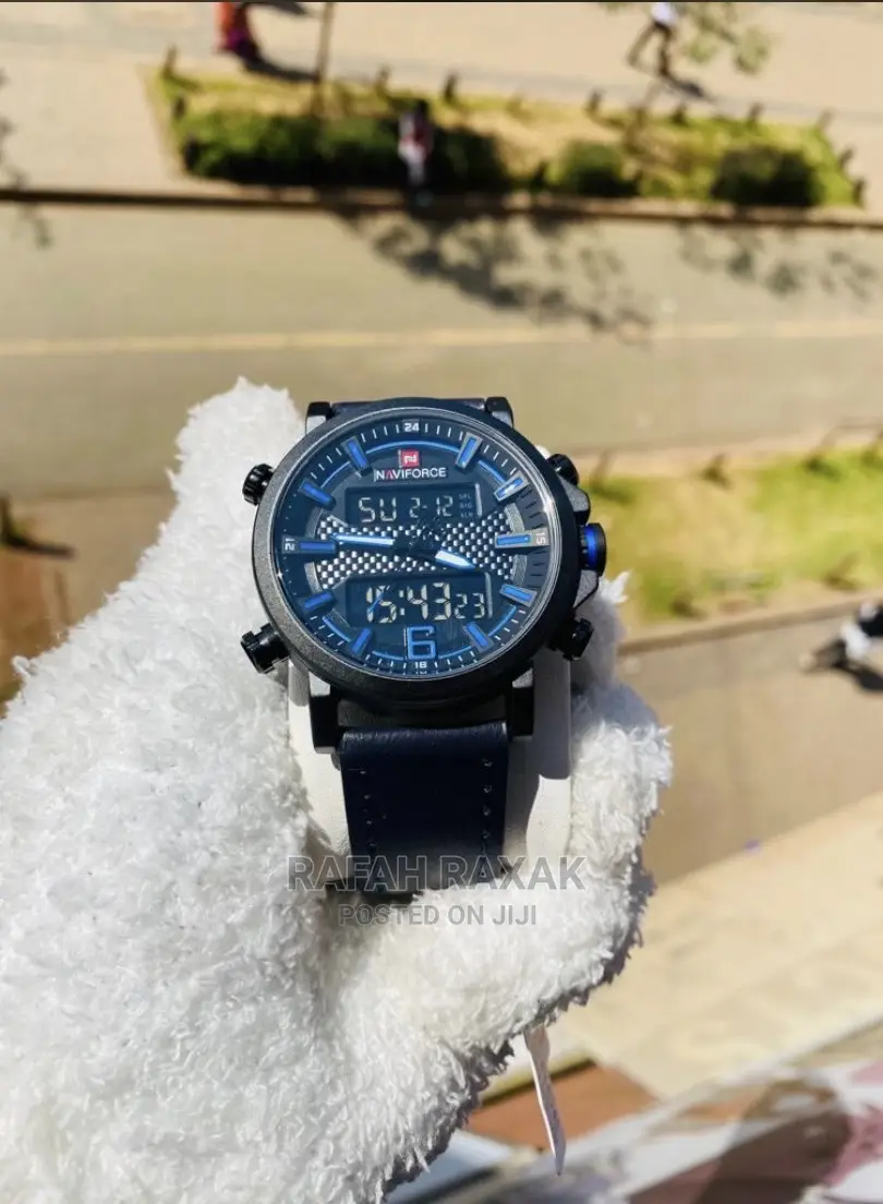 Original Classic Black Leather Naviforce Watch