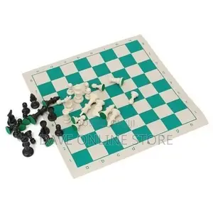 Portable Tournament Size Chess Set Game Plastic Pieces