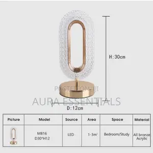Luxury Oval Crystal Table Lamp