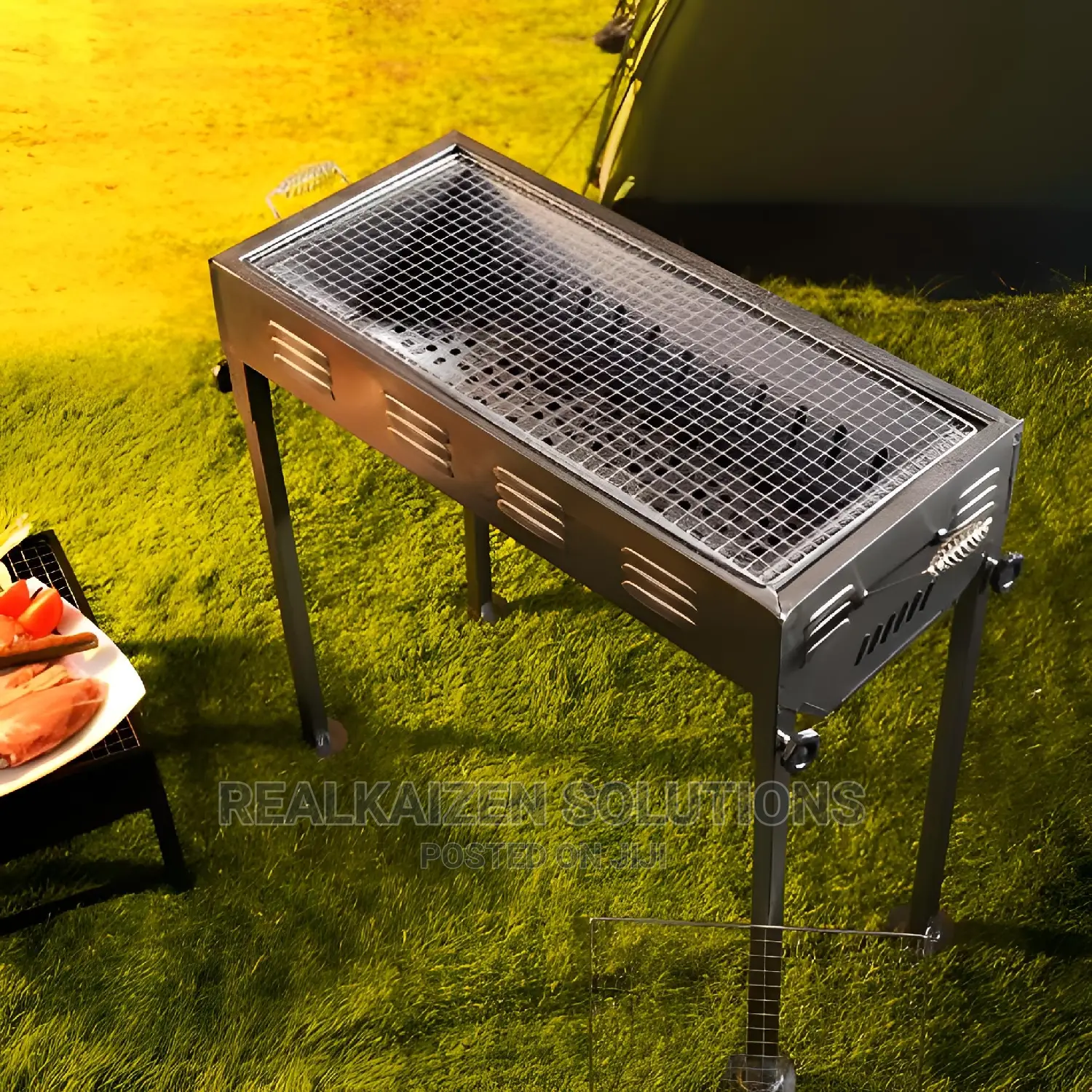 ROYALFORD Durable Iron Casting Barbecue Stand With Grill