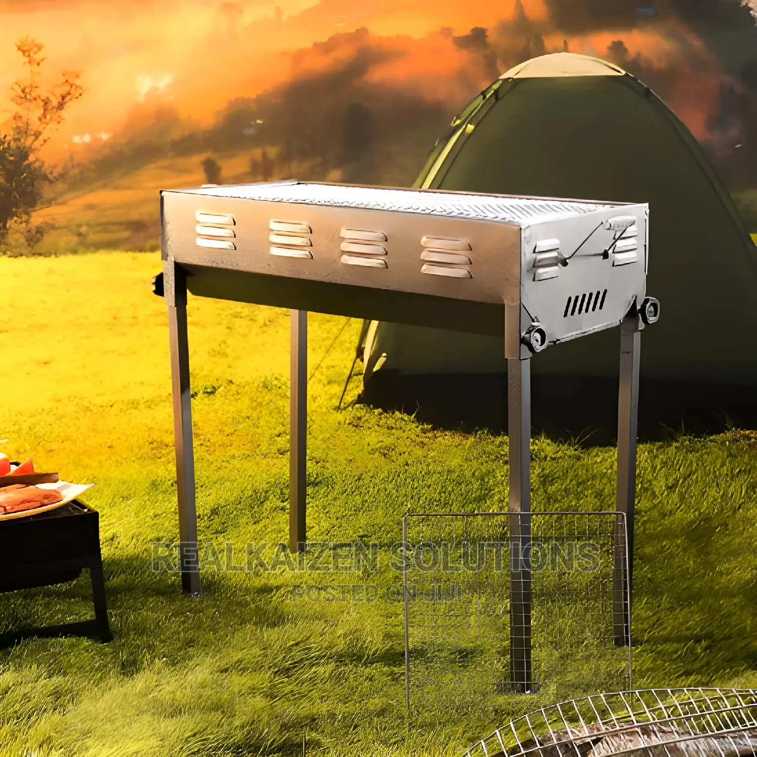 ROYALFORD Durable Iron Casting Barbecue Stand With Grill