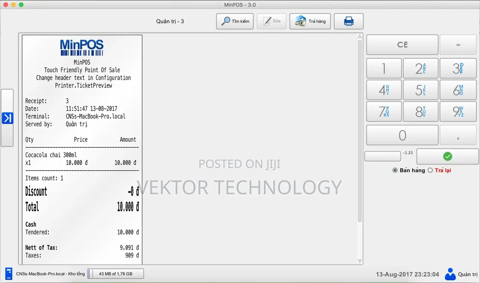 Minpos Point of Sale Free for Cafe/Retailshops on Macosmac