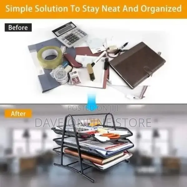 3 Tier Mesh Document Tray Filing Data Rack
