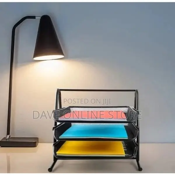 3 Tier Mesh Document Tray Filing Data Rack