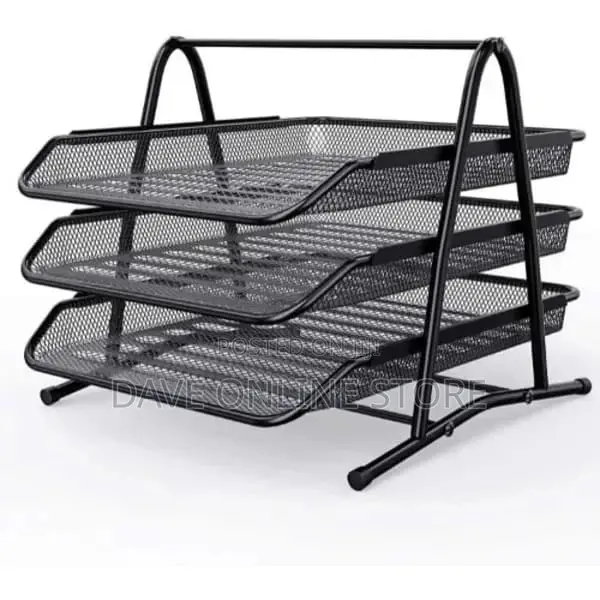 3 Tier Mesh Document Tray Filing Data Rack