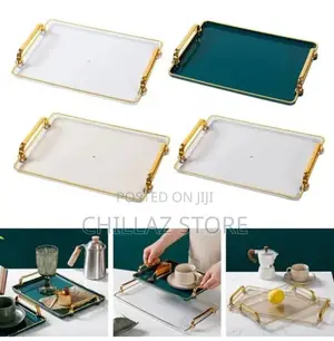 Tray With Golden Handle