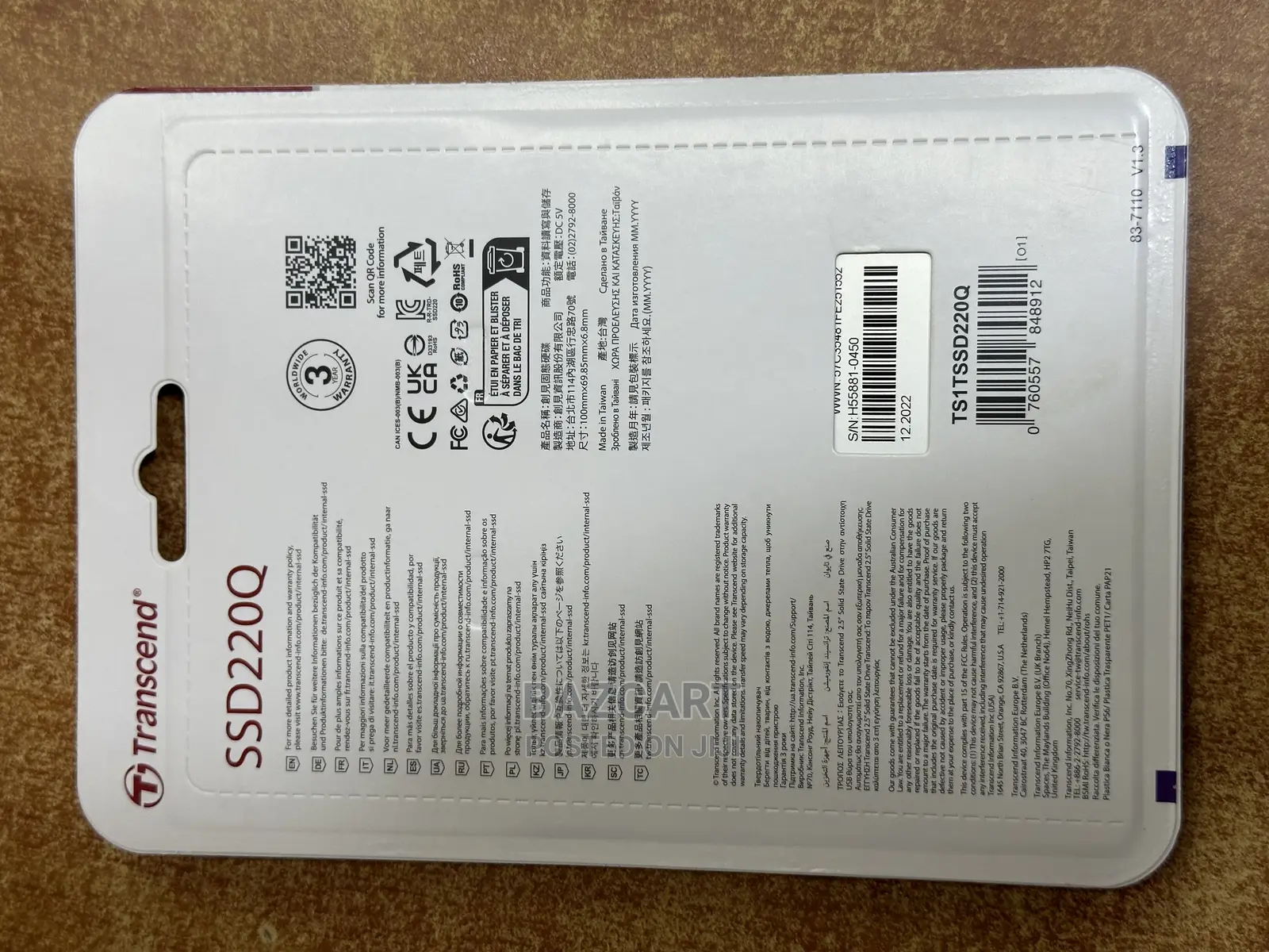 1 Tb Transcend SSD Sata Drive -Ssd220q
