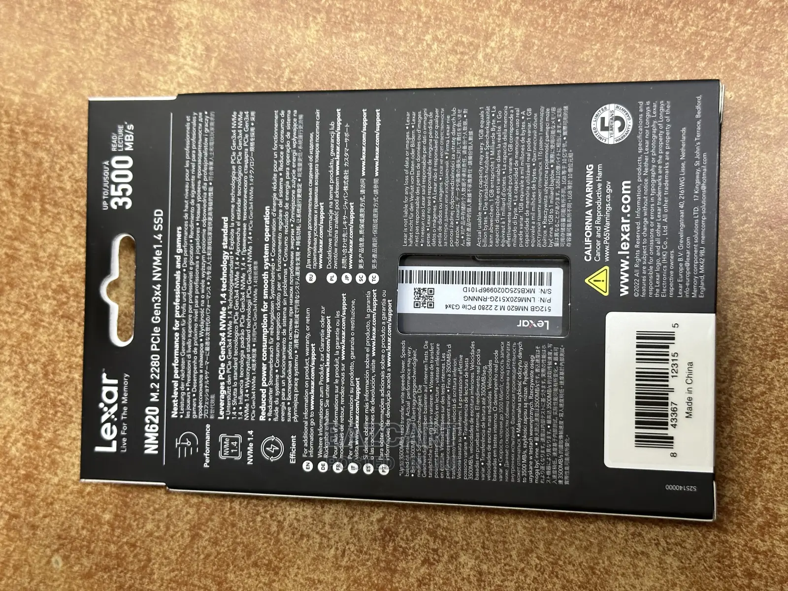 Lexar 512 Nvme Nm620 Upto 3500 Mb/S