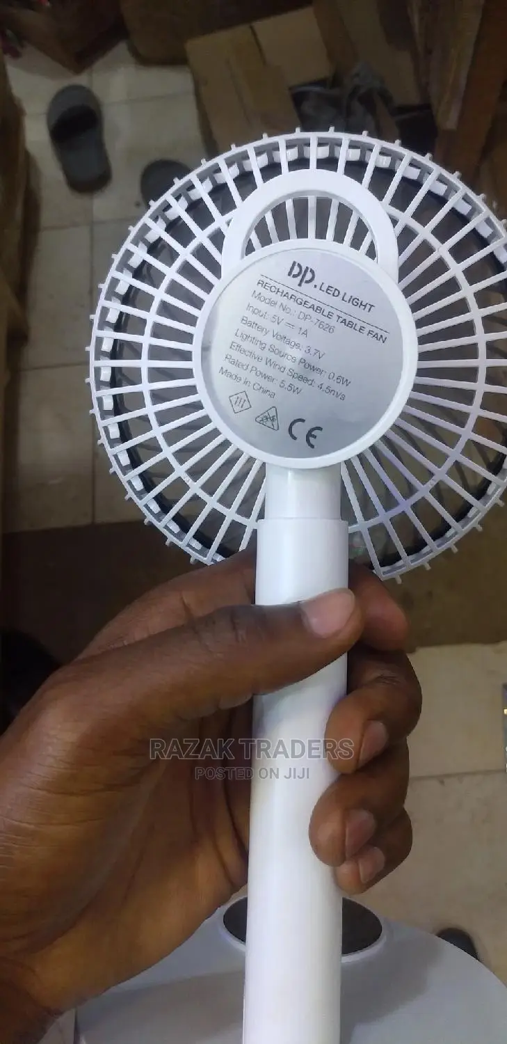 DP Rechargeable Table Fan With Torch