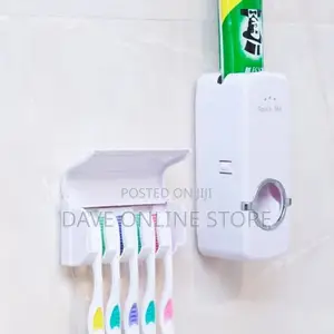 Home Easy Toothpaste Dispenser With Toothbrush Holder