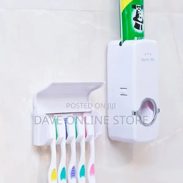 Home Easy Toothpaste Dispenser With Toothbrush Holder