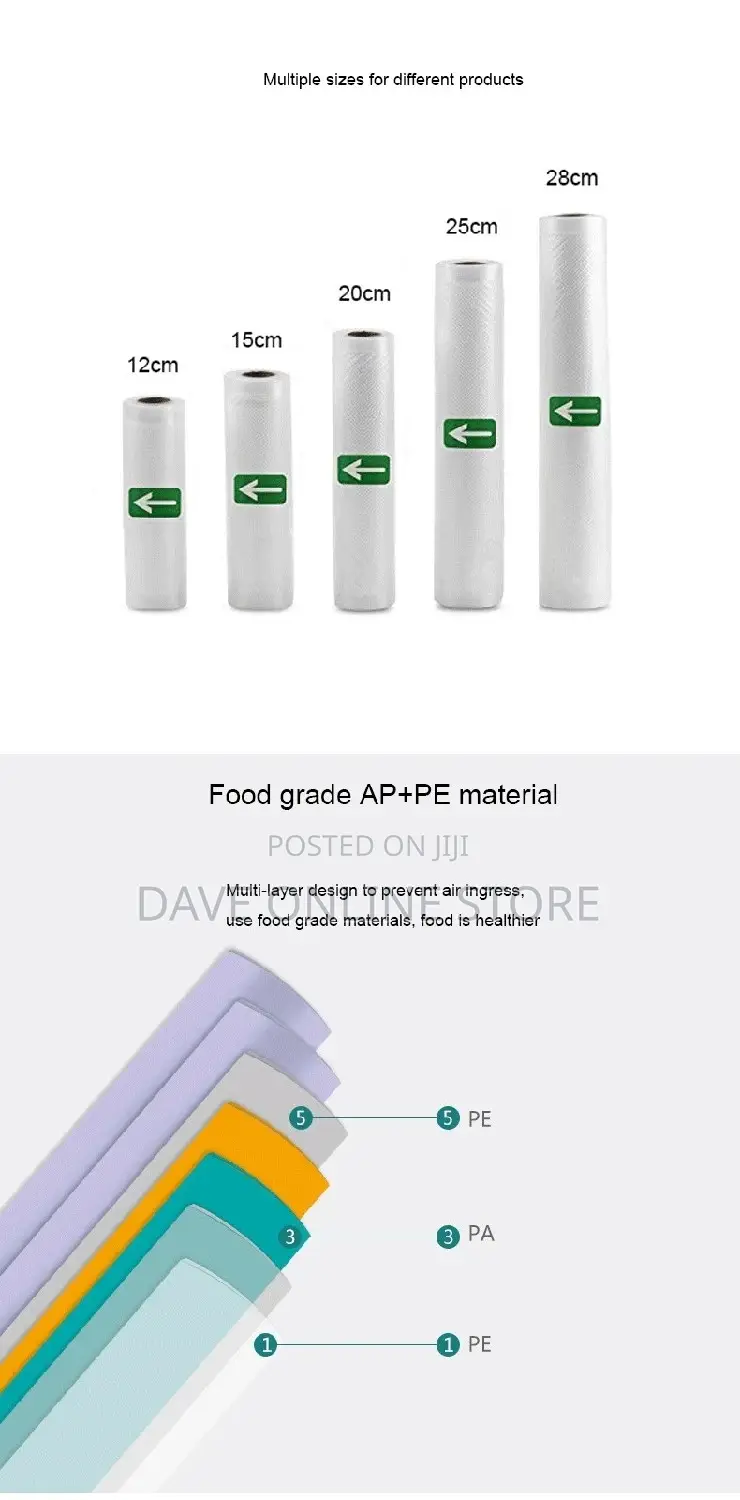 Vacuum Food Saver Sealer Bags Rolls for Vacuum Machine