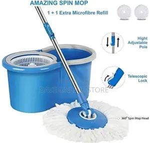 360 Spin Magic Mop With Bucket -Blue