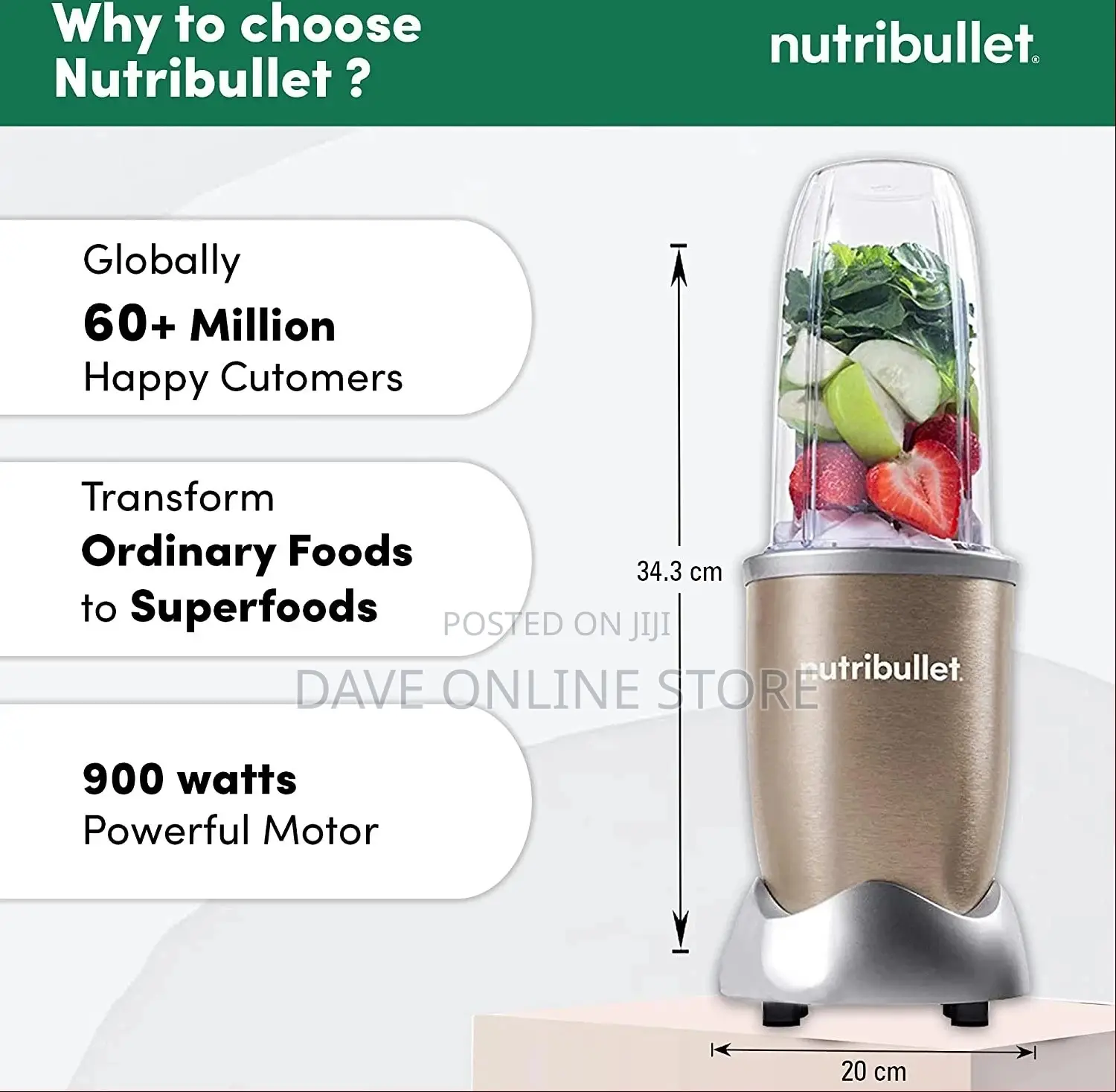 Nutribullet Blender, High Speed 900W Blender/Mixer/Processor