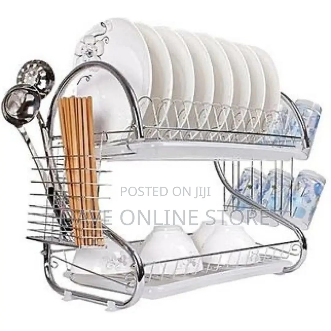 2 Tier Dish Drying Draining Rack Storage –