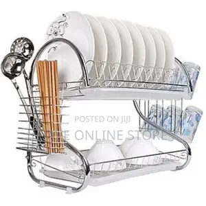 2 Tier Dish Drying Draining Rack Storage –