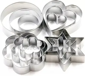 Stars, Circle, Heart, and Flower Shaped Cookies Cutter Set