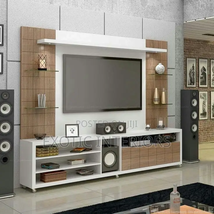Tv Wall Unit With Glass Shelves Call