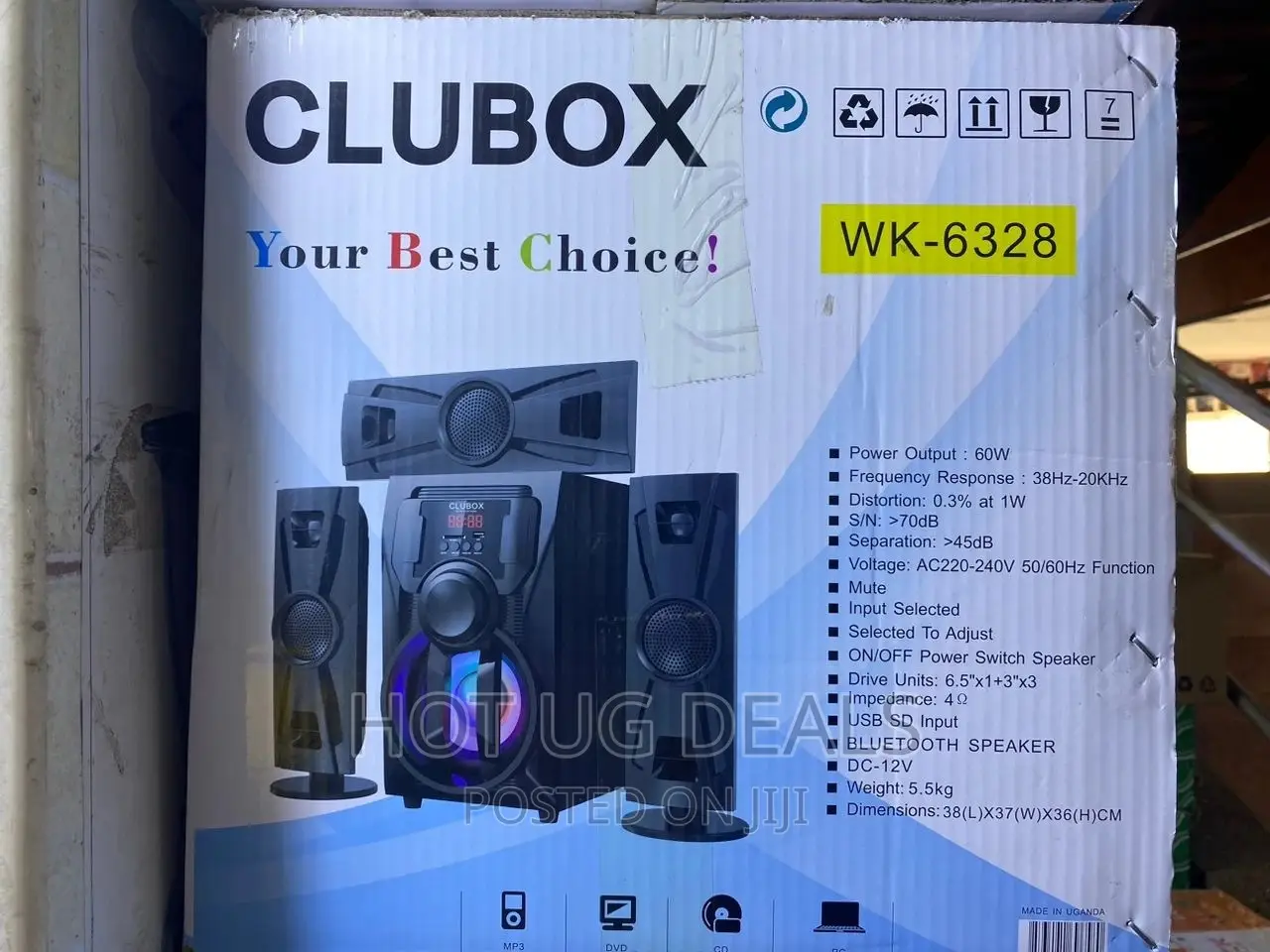 Cluebox Home Woofer With Remote Control and Bluetooth