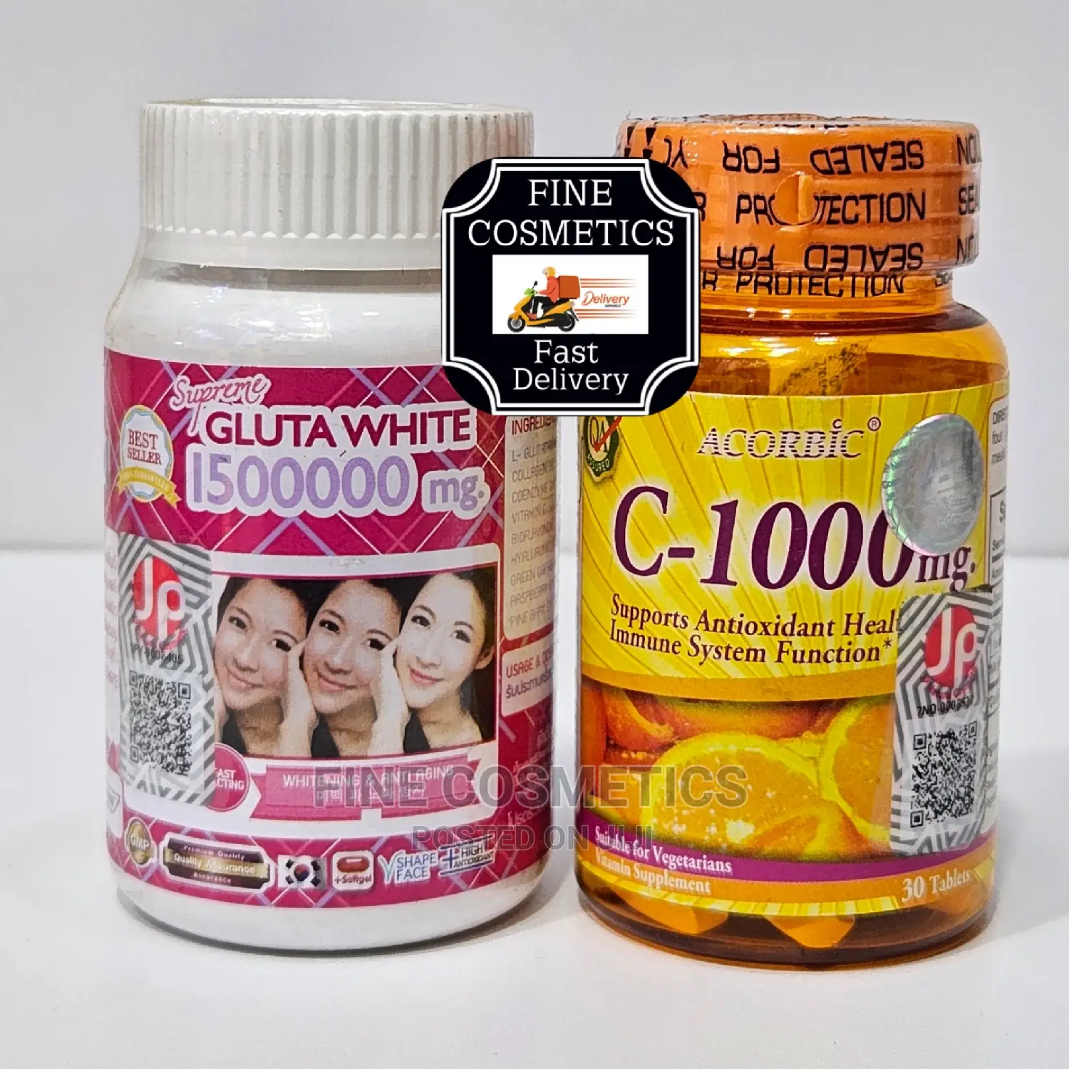 GLUTA WHITE 1500000mg Whitening 30tabs + Acorbic Vitamin C