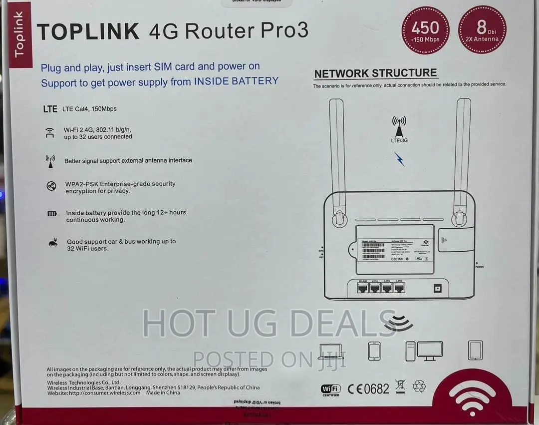 Rechargeable 4G Unlocked Simcard Router Open to All Networks